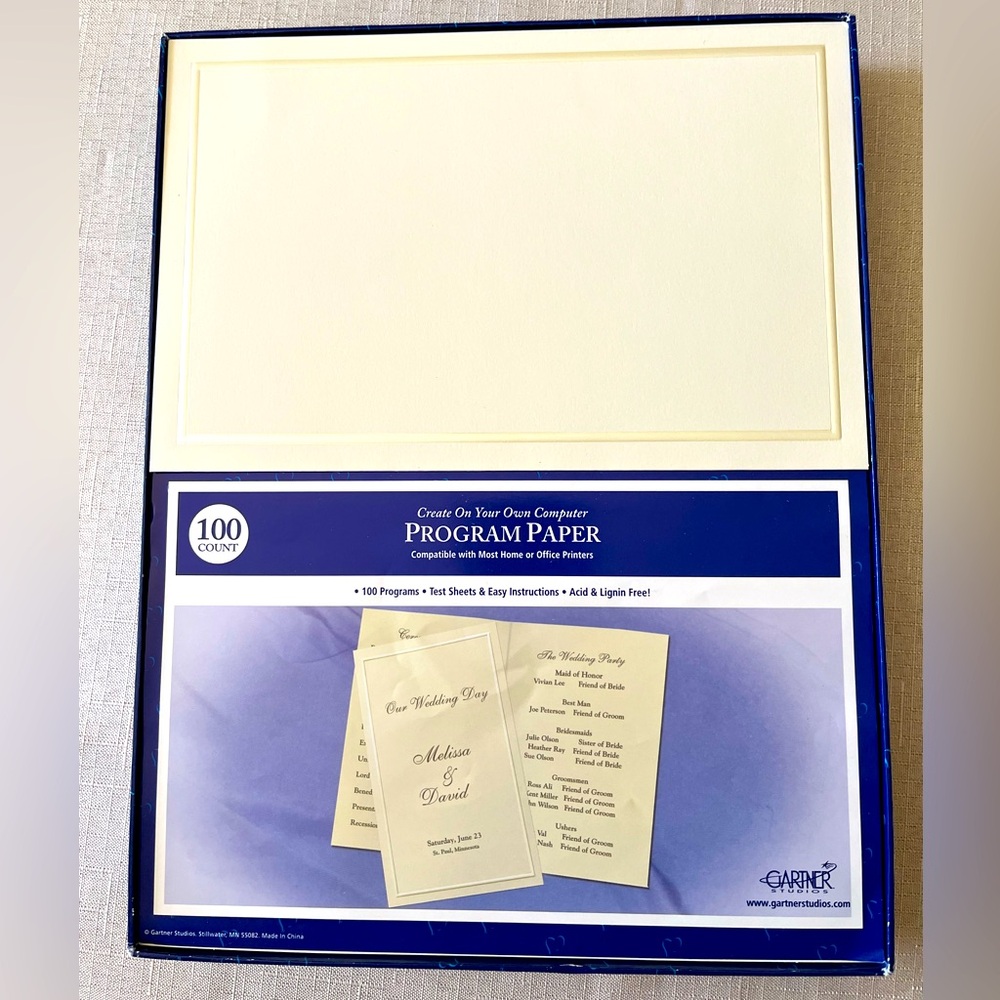 Gartner Studios. Pearl Ivory Border Program Paper Kit 96 count.